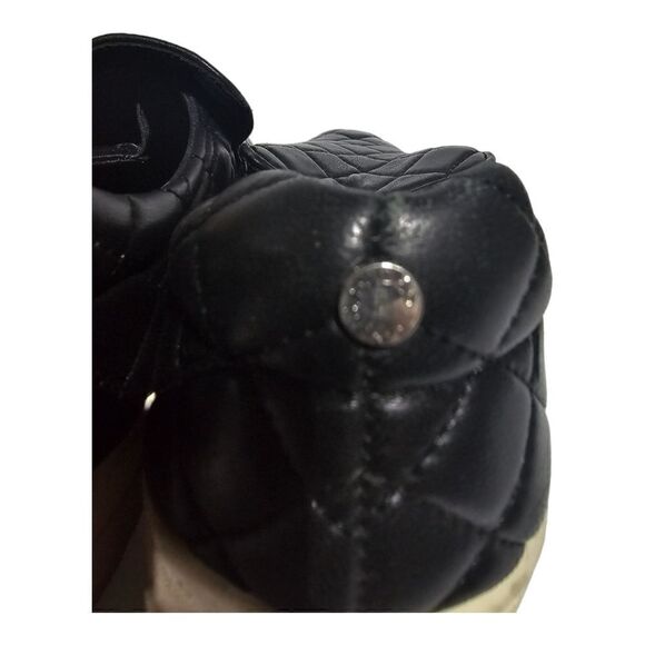 J/SLIDES Black Leather Quilted Slip‎ On Sneakers - Size 8 1/2 - Picture 6 of 8